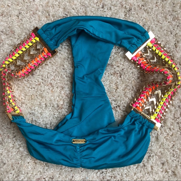 Beach Bunny Suit w/Gold Hardware & Colored Leather - Picture 4 of 8